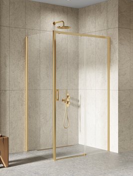 Kabina prysznicowa prostokątna prawa 110x70 złota szczotkowana D-0787A/D-0328B Prime New Trendy Gold Brushed