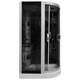 Kabina prysznicowa z hydromasażem na niskim brodziku + sauna 120x85 prawa MO-09914PS