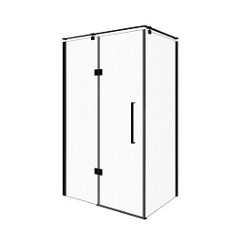 Czarna kabina prysznicowa prostokątna 80x90 cm BKP248T09/08KL Fresh Line Lewa