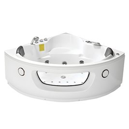 Wanna z hydromasażem narożna podgrzewacz wody 140x140 Flores 601