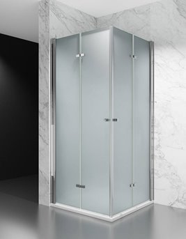 Kabina prysznicowa składana 90x90 cm szkło 6mm mrożone profile chrom Swiss Liniger