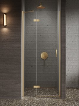 Drzwi prysznicowe uchylne lewe kolor złoty szczotkowany 120 cm D-0874A New Trendy Nesta Gold Brushed