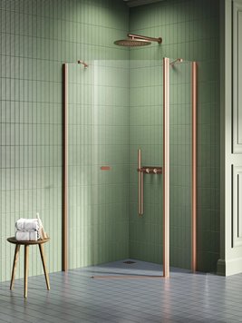 Miedziana kabina prysznicowa pięciokątna 90x90 K-1701 New Soleo Copper Brushed New Trendy