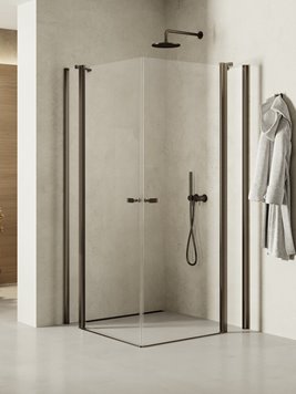Stalowa szczotkowana kabina kwadratowa 110x110 K-2190 New Soleo Gunmetal Brushed New Trendy