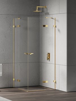 Kabina prysznicowa podwójne drzwi uchylne 100x100 EXK-4761 Eventa Gold Shine New Trendy