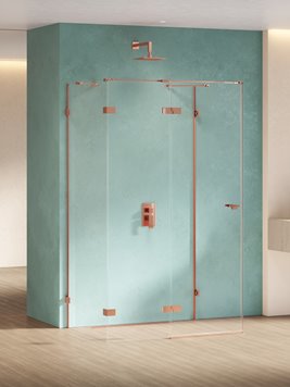 Miedziana przyścienna kabina prysznicowa lewa 90x90 EXK-6481 Eventa Copper Shine New Trendy