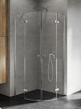 Kabina prysznicowa New Trendy Kalibra 2D drzwi uchylne kolor chrom 90x90 cm K-5128