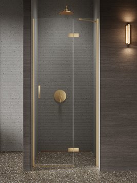 Drzwi prysznicowe uchylne prawe kolor złoty szczotkowany 120 cm D-0873A New Trendy Nesta Gold Brushed