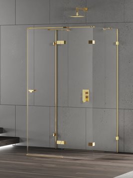 Złota przyścienna kabina prysznicowa prawa 100x80 EXK-4805 Eventa Gold Shine New Trendy