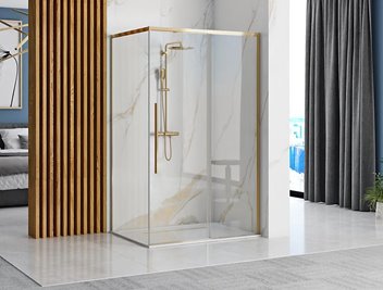 Kabina prysznicowa kwadratowa złote okucia 90x90 Solar Rea