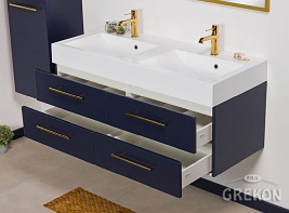 Szafka wisząca z umywalką granatowy mat 120/50/4 cm Belli Gold Gante