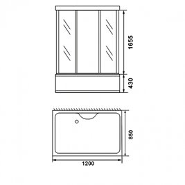 Kabina prysznicowa z siedziskiem 120x85 WSH7716W