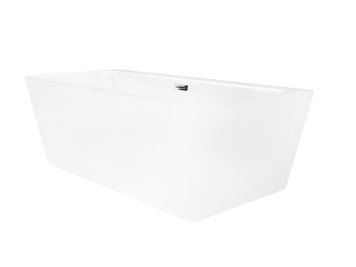 Wanna akrylowa, przyścienna wolnostojąca Iseo Corsan 160 cm korek klik-klak chrom