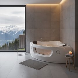 Wanna z hydromasażem narożna 140x140 Flores 601