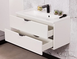 Biała szafka łazienkowa z umywalką 80 cm Victa