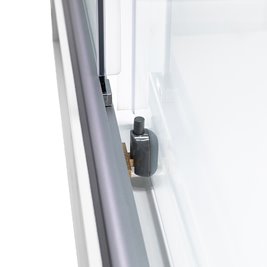 Kabina prysznicowa zabudowana prostokątna profil szczotkowany 100x80 Alma Prawa