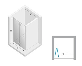 Czarne drzwi prysznicowe składane 120 cm D-0227A New Soleo Black New Trendy