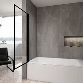 Czarny parawan nawannowy ruchomy 70 cm Lagos Rea