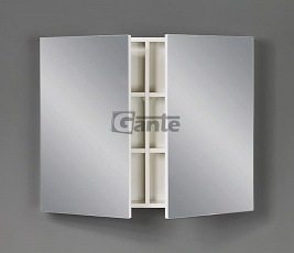 Biała matowa szafka wisząca z lustrem 65x80 Victa