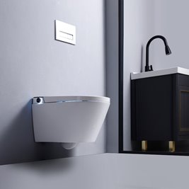 Zestaw podtynkowy wc stelaż + miska automatyczna myjąca przycisk chrom Drop