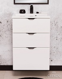 Biała szafka łazienkowa z umywalką 50/3 cm Victa