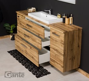 Szafka wisząca z umywalką kolor dąb naturalny 180 cm 180/39/C3 seria Fokus NE