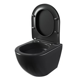 Czarna matowa miska wc wisząca Rimless Nero Tornado NERO-MTB-03 Hydrosan