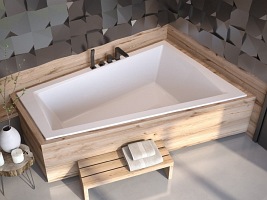 Wanna do zabudowy asymetryczna Intima Duo Slim Besco prawa 180x125 cm