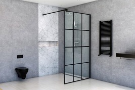 Ścianka prysznicowa 120 cm czarne szprosy BK251T12A6 Nero