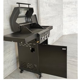 Grill gazowy ZEUS-A kolor czarny ruszt żeliwny moc 8,5 kW + pokrowiec + palnik boczny