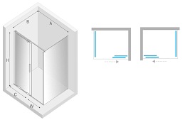 Smart New Trendy kabina prysznicowa narożna prostokątna 100x80 cm EXK-4020