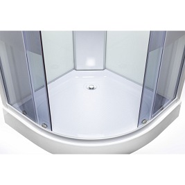 Kabina prysznicowa z jasnym środkiem niski brodzik hydromasaż 90x90 Lisa WH Kerra