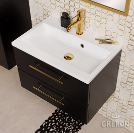 Szafka wisząca z umywalką czarny mat 60 cm Belli Gold Gante
