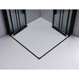 Czarna kabina prysznicowa kwadratowa loft szprosy drzwi składane 100x100 BS08C