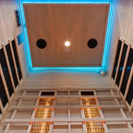 Sauna na podczerwień 3-osobowa 120x105 cm grzejniki kwarcowe i karbonowe Alta2 Infrared