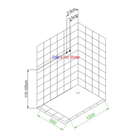 Kabina prysznicowa zabudowana na niskim brodziku prostokątna 120x80 Alma Lewa