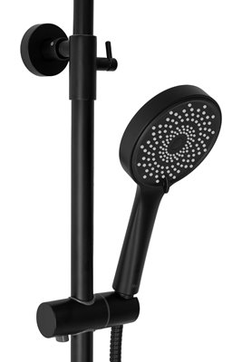 Czarny zestaw prysznicowy z wylewką Max Rea