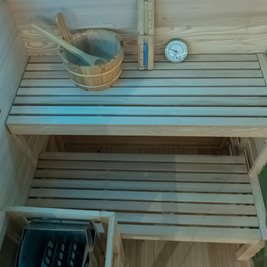 Sauna fińska 2 osobowa wysokotemperaturowa 3,5KW Harvia 120x120 cm Lark1