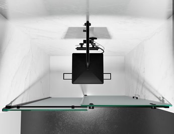 Drzwi prysznicowe rozsuwane prawe/lewe do wnęki 162-171 cm szkło 8mm mleczne profile czarny mat Swiss Liniger