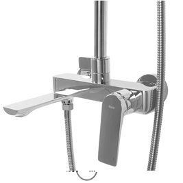 Chromowany zestaw prysznicowy z wylewką Avalon Rea