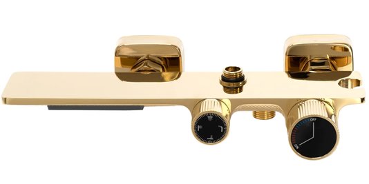 Złoty zestaw prysznicowy z wylewką Helix Rea Gold