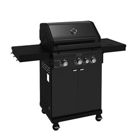 Grill gazowy ZEUS-B kolor czarny ruszt żeliwny moc 11,5 kW + pokrowiec + palnik boczny