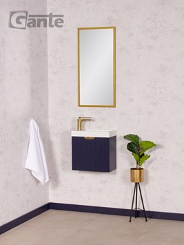 Szafka łazienkowa wisząca z umywalką granatowy mat 40 cm Fresco Gante