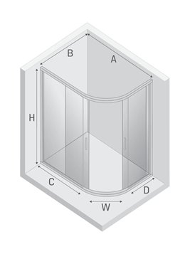 Kabina asymetryczna 100x80 K-0203 Varia New Trendy