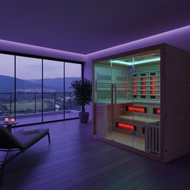 Sauna Combo na podczerwień + fińska 6-osobowa 200x160 cm Helsi2 8KW