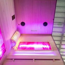 Sauna fińska 2 osobowa wysokotemperaturowa 3,5KW Harvia 120x120 cm Lark1