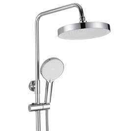 Chromowano biały zestaw prysznicowy z wylewką Bloom Rea White Chrome