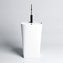 Umywalka wolnostojąca ceramiczna owalna biała 49x37x83 cm CLARO-WH-490