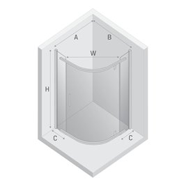 Kabina półokrągła 90x90 K-0469 New Komfort Black New Trendy