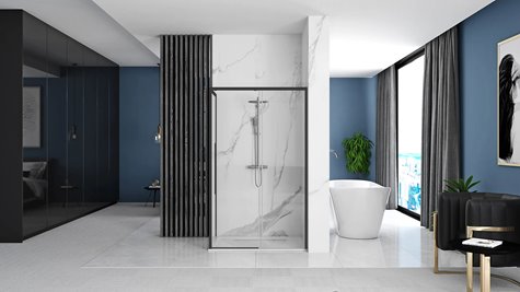 Kabina prysznicowa 90x90, czarne profile Solar Rea